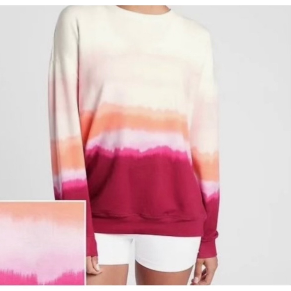 ATHLETA Balance Printed Pullover Sea Spray Plum Sweatshirt size small‎
